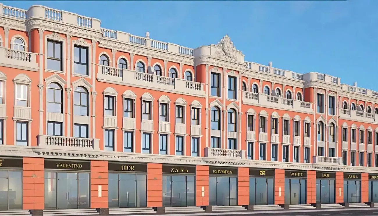 Dãy nhà thấp tầng tại Siêu đô thị Vinhomes Green Paradise Cần Giờ với kiến trúc đa dạng và sinh thái xanh.