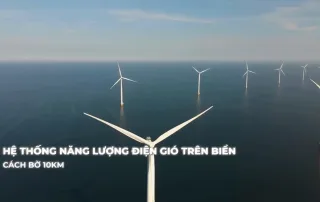 Hệ thống điện gió ngoài khơi - biểu tượng năng lượng tái tạo tại Vinhomes Green Paradise, Cần Giờ.