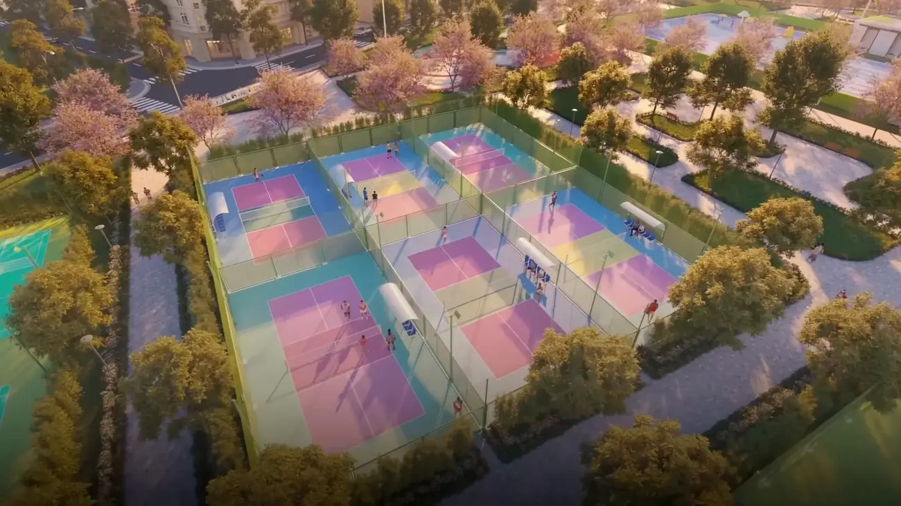 Khu thể thao đa năng tại Young Paradise Hub – nơi trẻ em rèn luyện thể chất và phát triển tinh thần đồng đội.