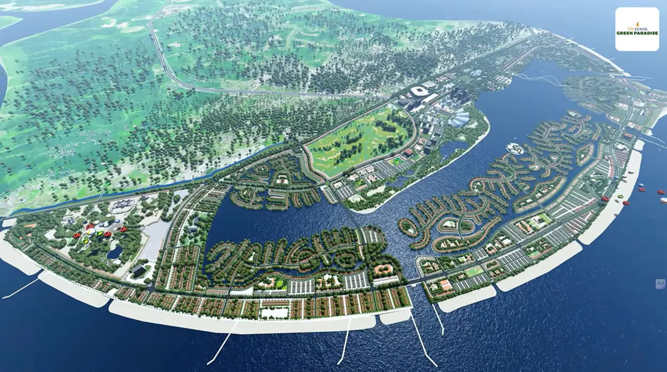 Phối cảnh dự án Vinhomes Green Paradise với quy mô gần 2.900 ha, nổi bật với hạ tầng kết nối hiện đại.