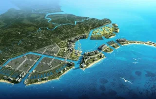 Phối cảnh tổng thể dự án Vinhomes Green Paradise Cần Giờ tại khu vực sinh thái độc đáo, điểm du lịch hàng đầu TP.HCM.