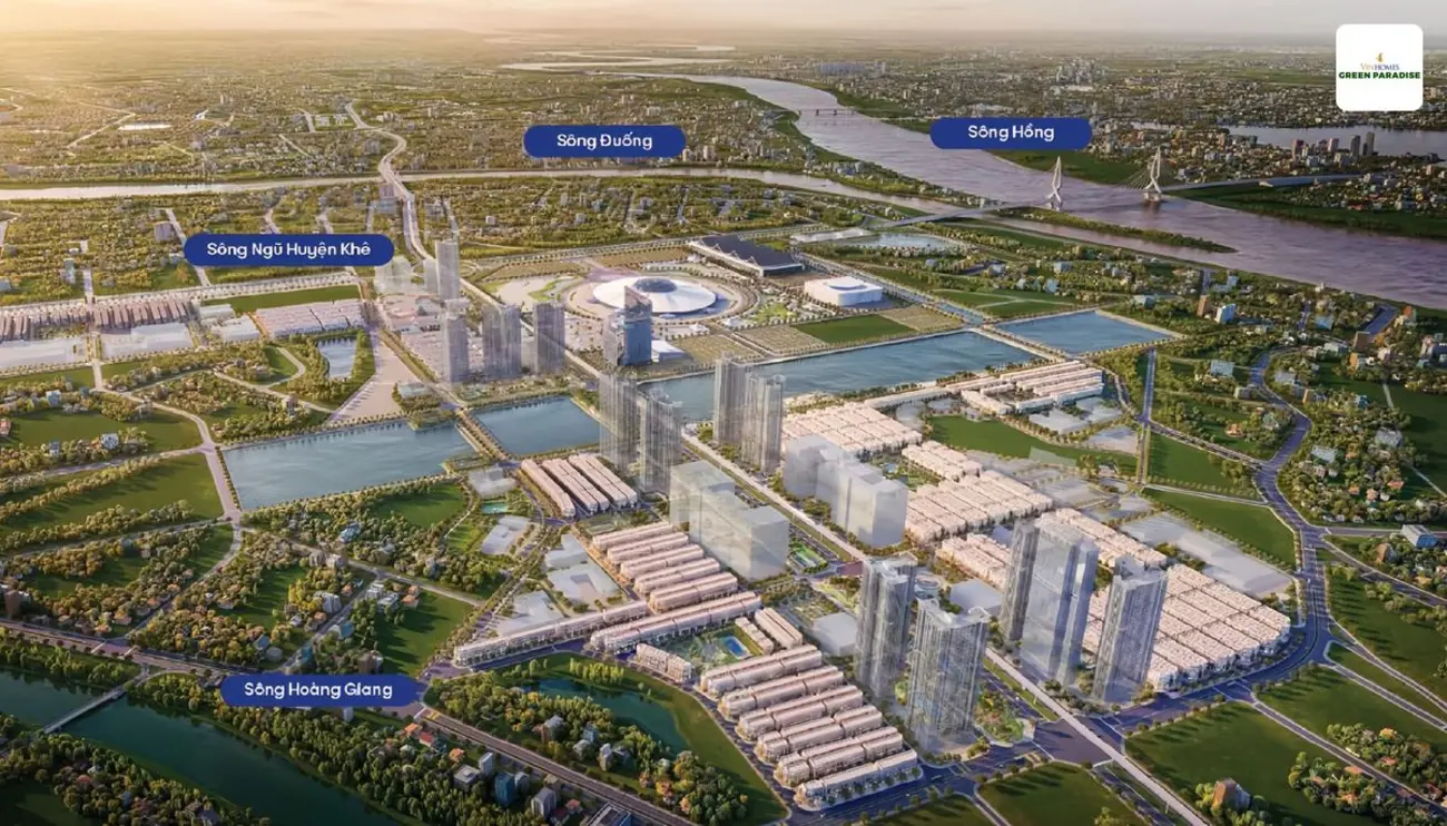 Phối cảnh tổng thể dự án Vinhomes Green Paradise tại Cần Giờ, TP.HCM, với quy mô 2.870 ha.