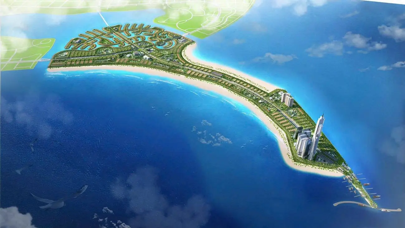 Phối cảnh tổng thể Vinhomes Green Paradise – một siêu đô thị ven biển đẳng cấp tại Cần Giờ.